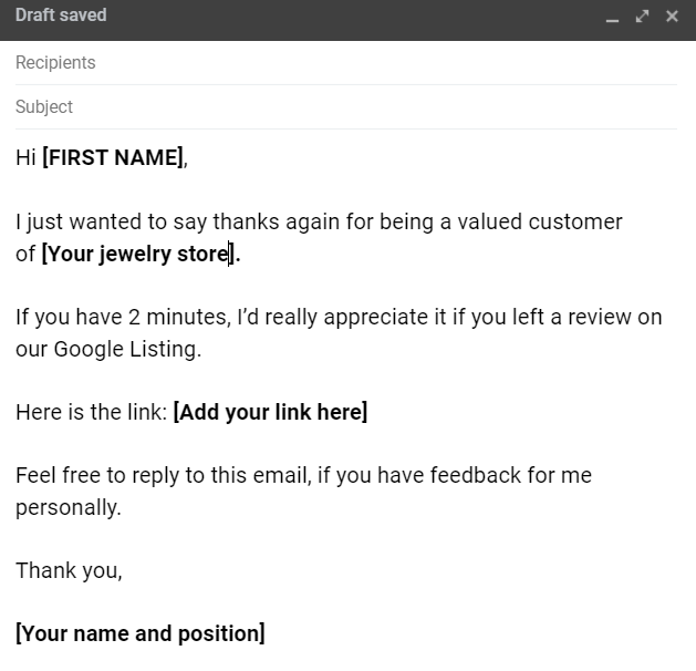 Customer email outreach